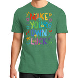 District T-Shirt (on man) Heather green neveragaintobemade