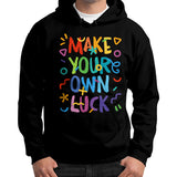 Gildan Hoodie (on man) Black neveragaintobemade