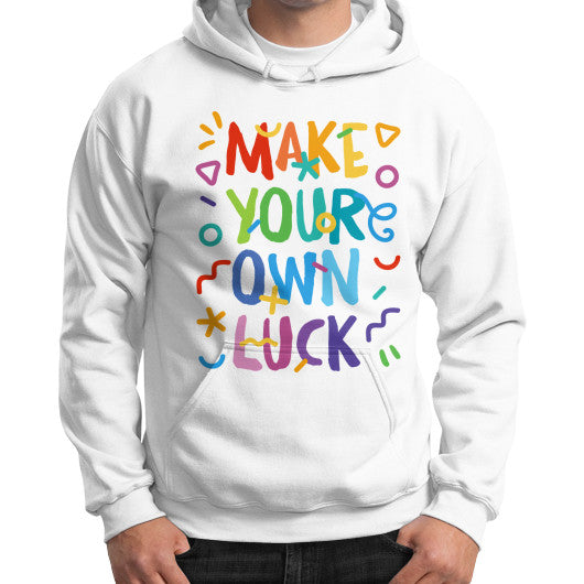 Gildan Hoodie (on man) White neveragaintobemade