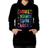 Hoodie (on woman) Black neveragaintobemade