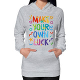 Hoodie (on woman) Heather grey neveragaintobemade