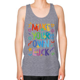Unisex Fine Jersey Tank (on man) Tri-Blend Grey neveragaintobemade