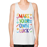 Unisex Fine Jersey Tank (on man) White neveragaintobemade