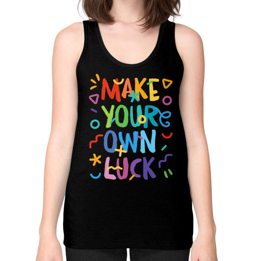 Unisex Fine Jersey Tank (on woman) Black neveragaintobemade