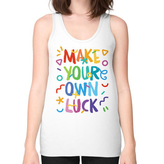 Unisex Fine Jersey Tank (on woman) White neveragaintobemade