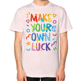 Unisex T-Shirt (on man) Light pink neveragaintobemade