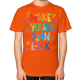 Unisex T-Shirt (on man) Orange neveragaintobemade