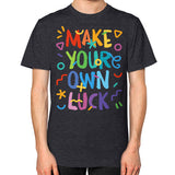 Unisex T-Shirt (on man) Tri-Blend Black neveragaintobemade