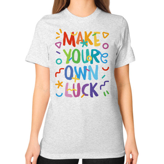 Unisex T-Shirt (on woman) Ash grey neveragaintobemade