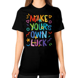 Unisex T-Shirt (on woman) Black neveragaintobemade