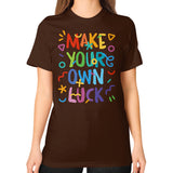 Unisex T-Shirt (on woman) Brown neveragaintobemade