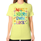 Unisex T-Shirt (on woman) Lemon neveragaintobemade