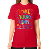 Unisex T-Shirt (on woman) Red neveragaintobemade