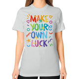 Unisex T-Shirt (on woman) Silver neveragaintobemade