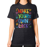 Unisex T-Shirt (on woman) Tri-Blend Black neveragaintobemade