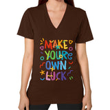 V-Neck (on woman) Brown neveragaintobemade