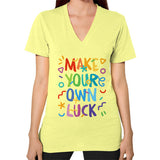 V-Neck (on woman) Lemon neveragaintobemade