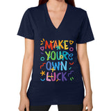 V-Neck (on woman) Navy neveragaintobemade