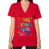 V-Neck (on woman) Red neveragaintobemade