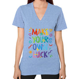 V-Neck (on woman) Tri-Blend Blue neveragaintobemade