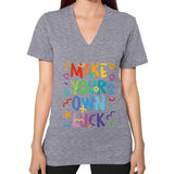 V-Neck (on woman) Tri-Blend Grey neveragaintobemade