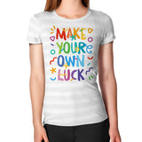 Women's T-Shirt Ash White Stripe neveragaintobemade