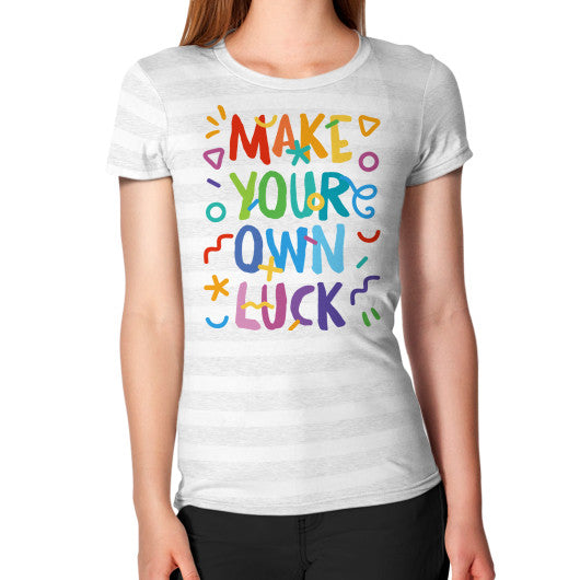 Women's T-Shirt Ash White Stripe neveragaintobemade