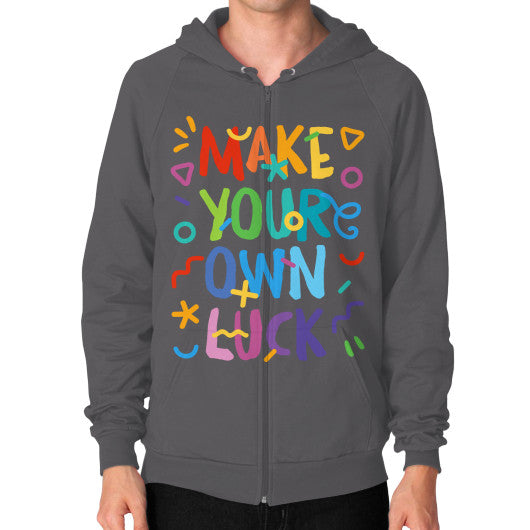 Zip Hoodie (on man) Asphalt neveragaintobemade