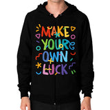 Zip Hoodie (on man) Black neveragaintobemade