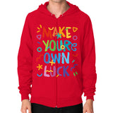 Zip Hoodie (on man) Red neveragaintobemade