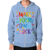 Zip Hoodie (on man) Tri-Blend Blue neveragaintobemade