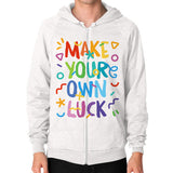 Zip Hoodie (on man) Tri-Blend Oatmeal neveragaintobemade