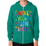 Zip Hoodie (on man) Tri-Blend Vintage Green neveragaintobemade