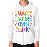 Zip Hoodie (on man) White neveragaintobemade