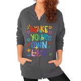Zip Hoodie (on woman) Asphalt neveragaintobemade
