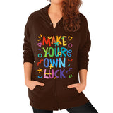 Zip Hoodie (on woman) Brown neveragaintobemade