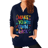 Zip Hoodie (on woman) Navy neveragaintobemade
